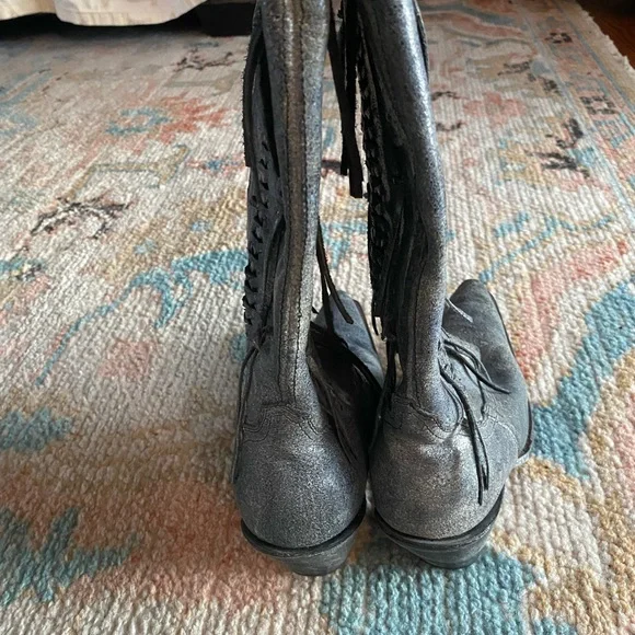 Corral Rustic Distressed Gray Fringe Tassel Cowgirl Boots Size 8 - Picture 4 of 7